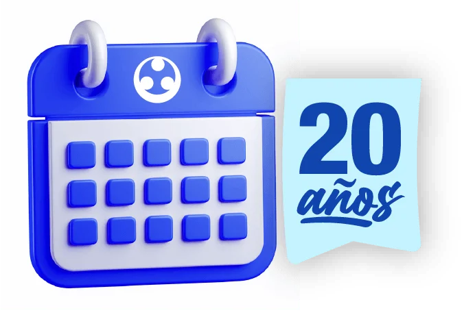 Calendario 20 años de experiencia