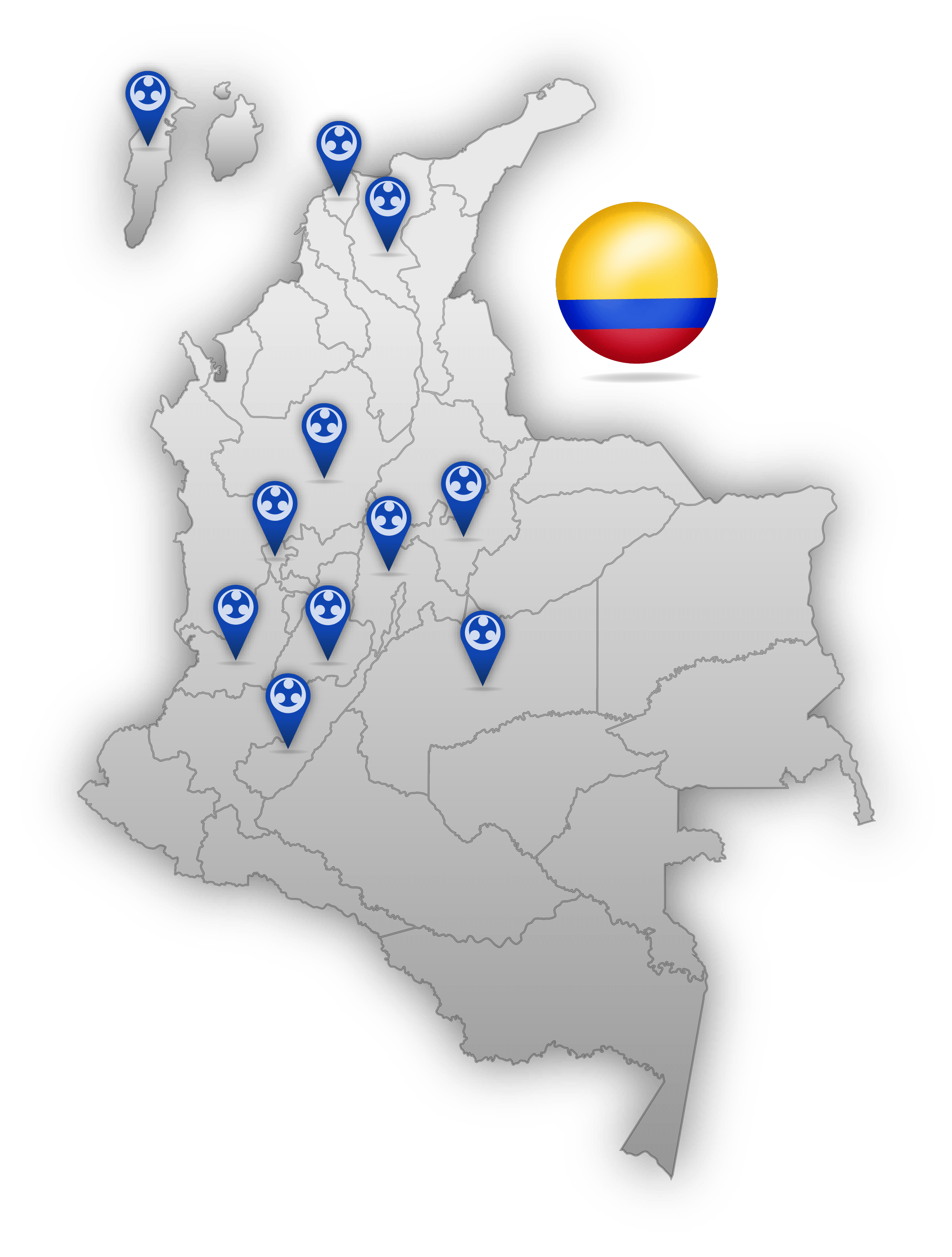 Mapa de presencia nacional