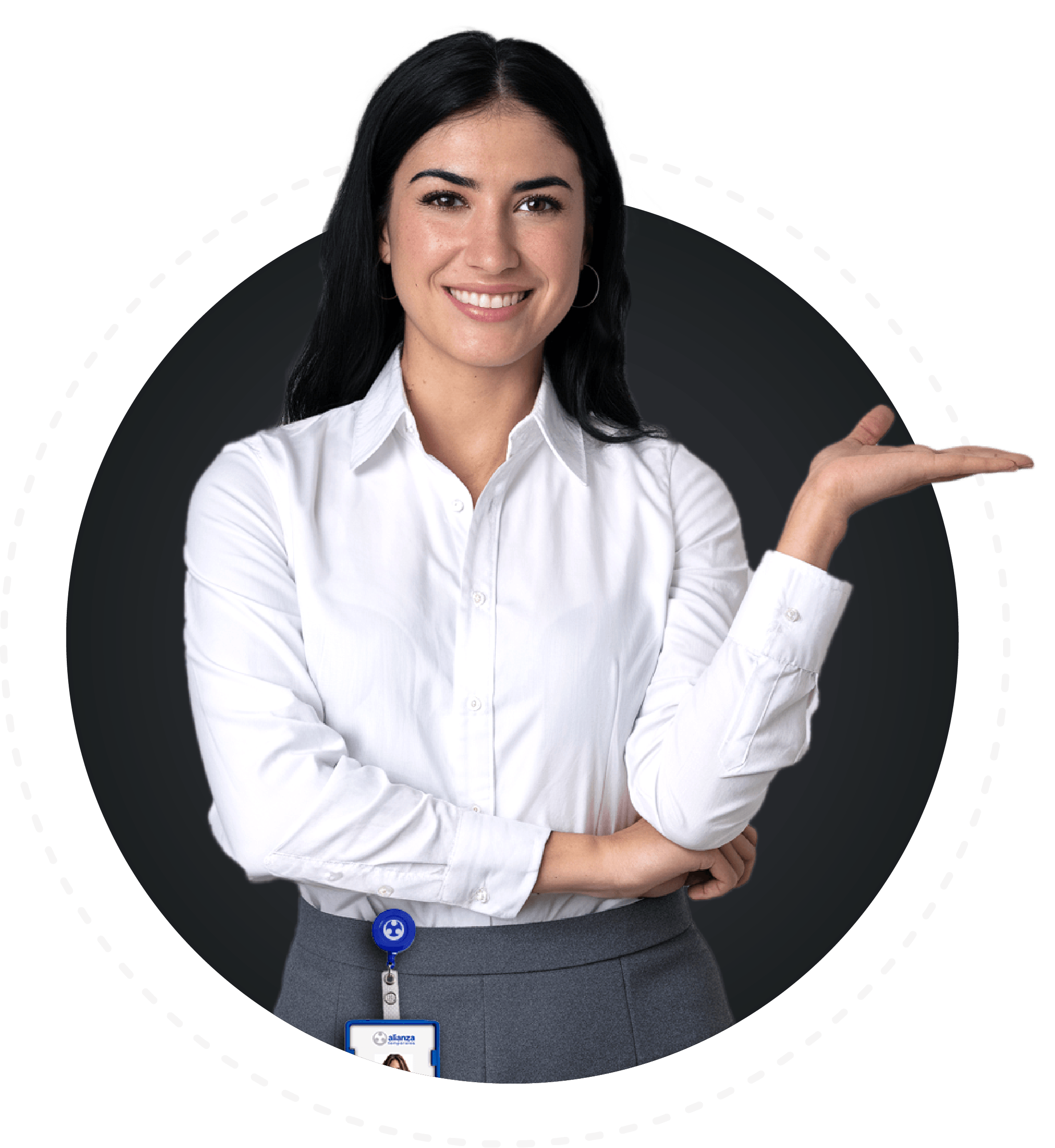 Asesora de Alianza Temporales gesticulando hacia el contenido